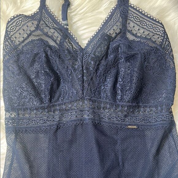 Autograph Lace Bodysuit Navy Blue Size 8 - Picture 8 of 12